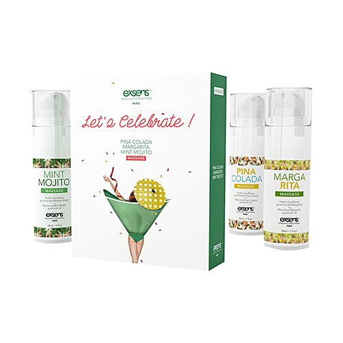Kits cosmetica Exsens Warming Gourmet Massage Oils met 3 smaken