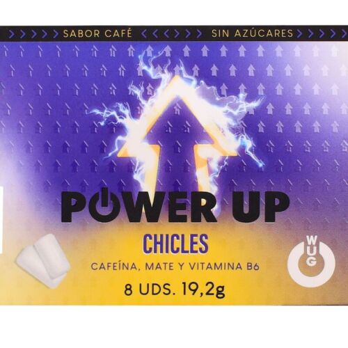 Chicles WUG GUM Power Up Cafeïne en Mate Smaak