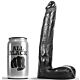 ALL BLACK realistische dildo 21 cm met gebogen textuur