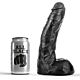 Dildo ALL BLACK 22 CM - Licht geaderd en flexibel