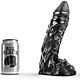 Dildo ALL BLACK 23 CM met realistische aderen