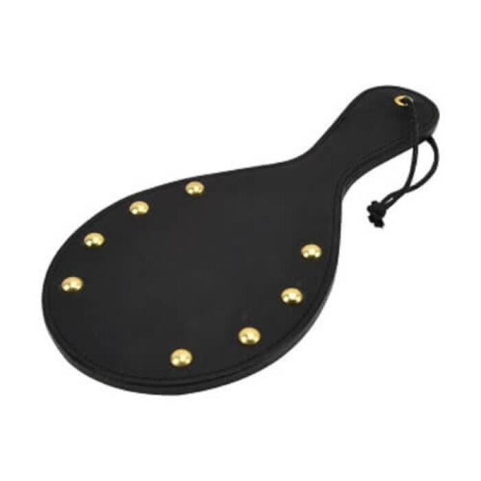 Bound Nubuck Lederen Paddle met Messing Studs Bound Nubuck Lederen Paddle met Messing Studs