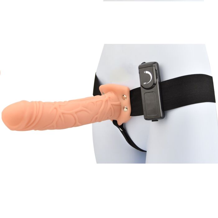 Dildo Loving Joy 8 Inch Hollow Strap On met Vibratie Dildo Loving Joy 8 Inch Hollow Strap On met Vibratie