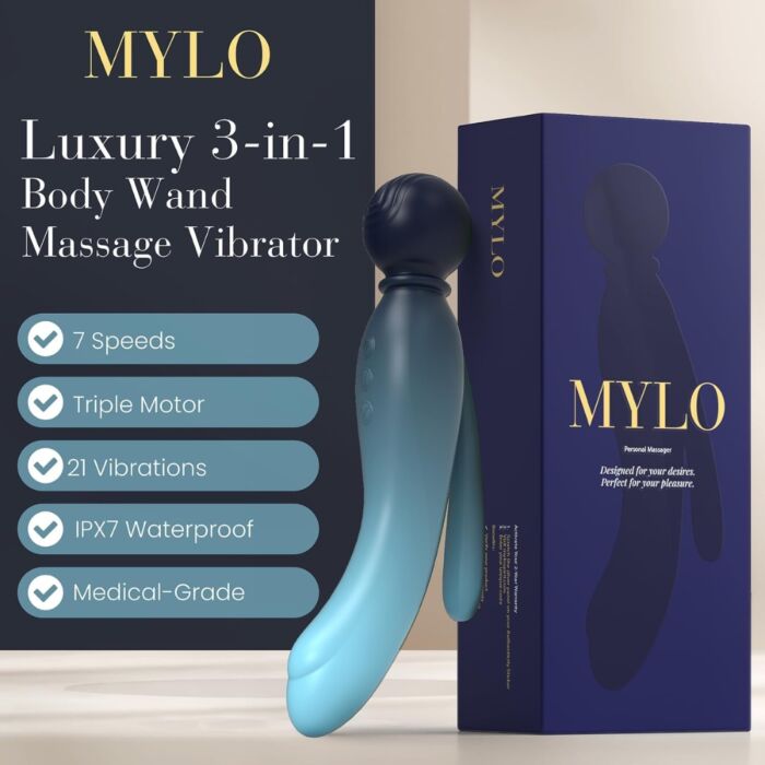 Wand Vibrator MYLO 3-in-1 Body Wand Massager met waterdicht ontwerp Wand Vibrator MYLO 3-in-1 Body Wand Massager met waterdicht ontwerp