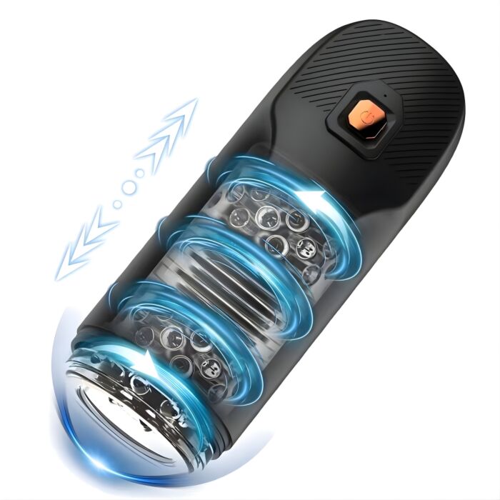 Masturbator REV Rotating en Thrusting met 9 standen Masturbator REV Rotating en Thrusting met 9 standen