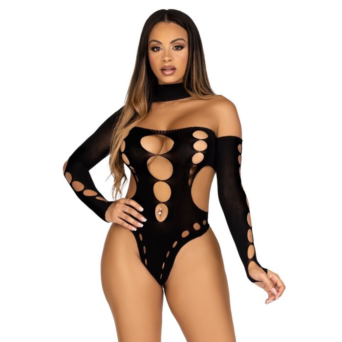 Cut Out Body Leg Avenue met String Achterkant Cut Out Body Leg Avenue met String Achterkant