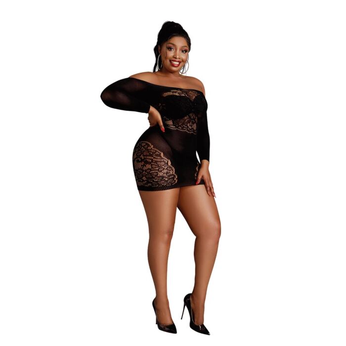 Mini Jurk Moonlight Off the Shoulder Plus Size Mini Jurk Moonlight Off the Shoulder Plus Size