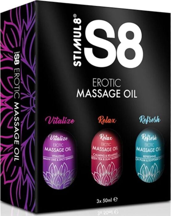 STIMUL8 S8 massageolie box 3x50 ml STIMUL8 S8 massageolie box 3x50 ml
