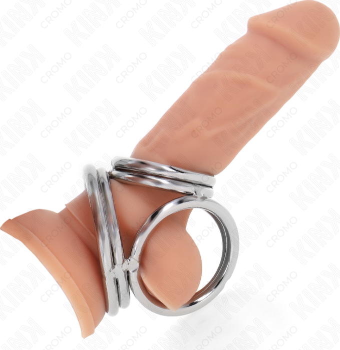 Anillo Pene KINK Triple Metal met Pinzas
