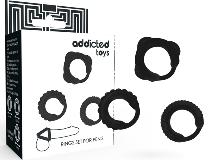 Set van 3 penisringen Addicted Toys voor intens genot