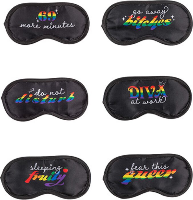 Oogmasker Out Of The Blue met regenboogteksten Oogmasker Out Of The Blue met regenboogteksten