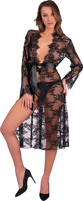Transparante badjas Livco Corsetti Mostina met ceintuur Transparante badjas Livco Corsetti Mostina met ceintuur