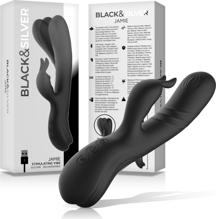 Vibrator BLACK&SILVER Jamie | Dubbele stimulatie