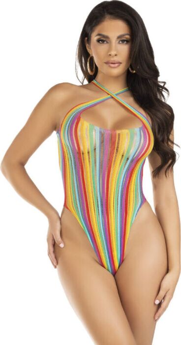 Body Halter Leg Avenue Multicolor met Regenboogprint Body Halter Leg Avenue Multicolor met Regenboogprint