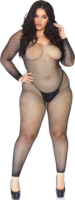 Leg Avenue naadloze net bodystocking 1X-2X