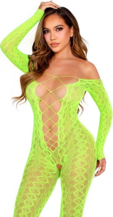 Bodystocking Leg Avenue Serpiente Groen Neon