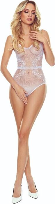 Bodystocking PASSION BS115 Wit Sensueel Design Bodystocking PASSION BS115 Wit Sensueel Design