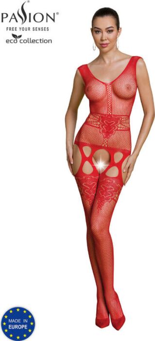 Bodystocking Passion Eco BS014 Rood Duurzaam