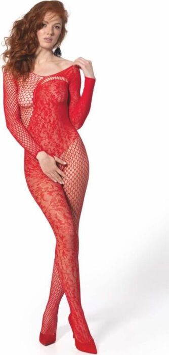 Bodystocking PASSION BS 107 Rood Sensueel