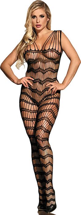 Bodystocking Sublime Crotchless Zwart Elegante