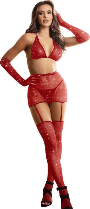 Bodystocking SUBBLIME 952181 Rood met Glitters Bodystocking SUBBLIME 952181 Rood met Glitters