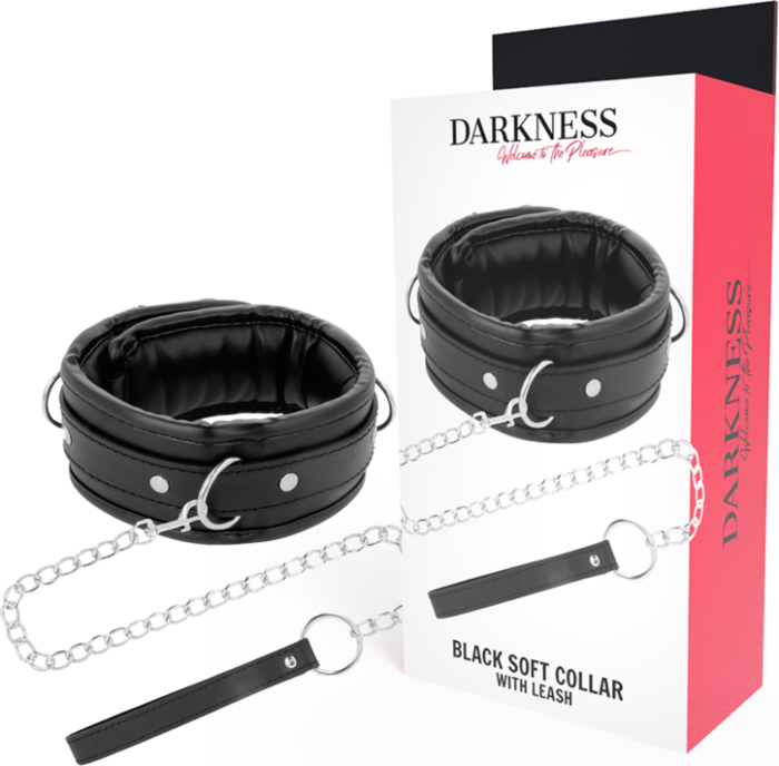 Bondage halsband DARKNESS met gewatteerde kraag Bondage halsband DARKNESS met gewatteerde kraag