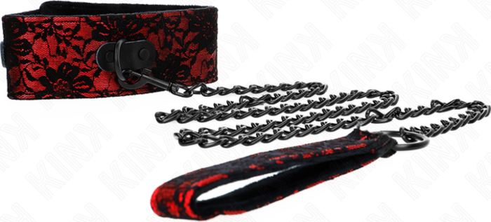 BDSM Collar KINK 105 cm met Lederen Band