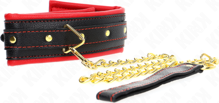 BDSM KINK Collar met Correa Imitatie Leer Verstelbaar