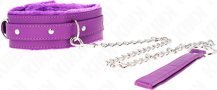 BDSM Collar KINK Paars 65 cm met Leash