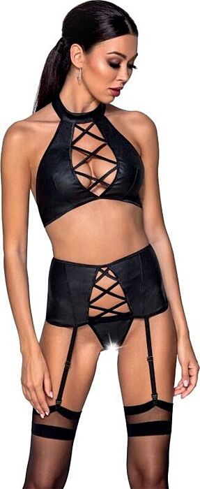 Lingerie Set PASSION Nancy Eco Leather L/XL