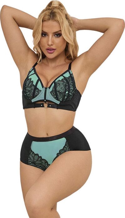 Lingerie Set SUBBLIME Groen Push-up Elegantie