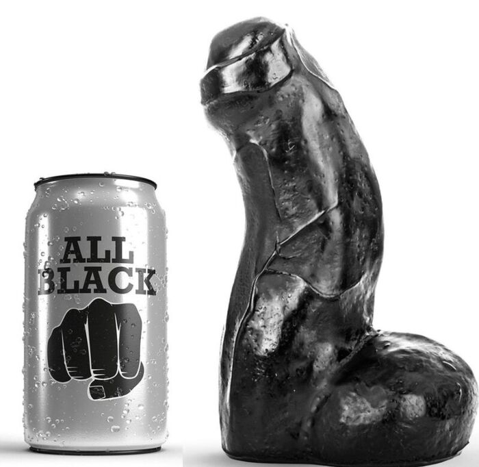 Dildo ALL BLACK Realistic Dong 17 cm flexibel