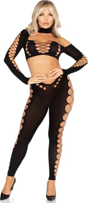 Crop Top & Leggings Leg Avenue Cut-Out - Sexy Look