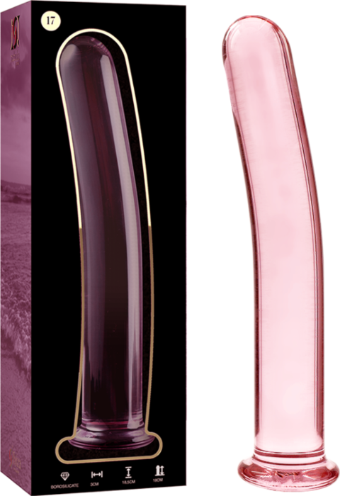 Kristallen Roze Nevel Dildo 18.5x3 cm