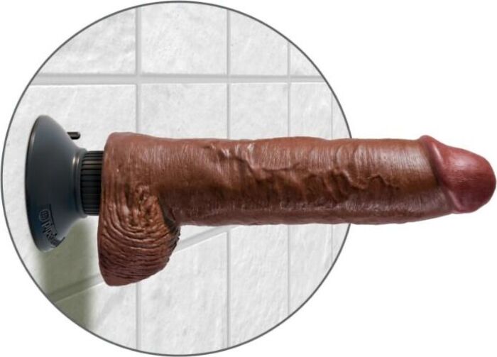 King Cock Dildo Vibrator met Testikels 25,5 cm