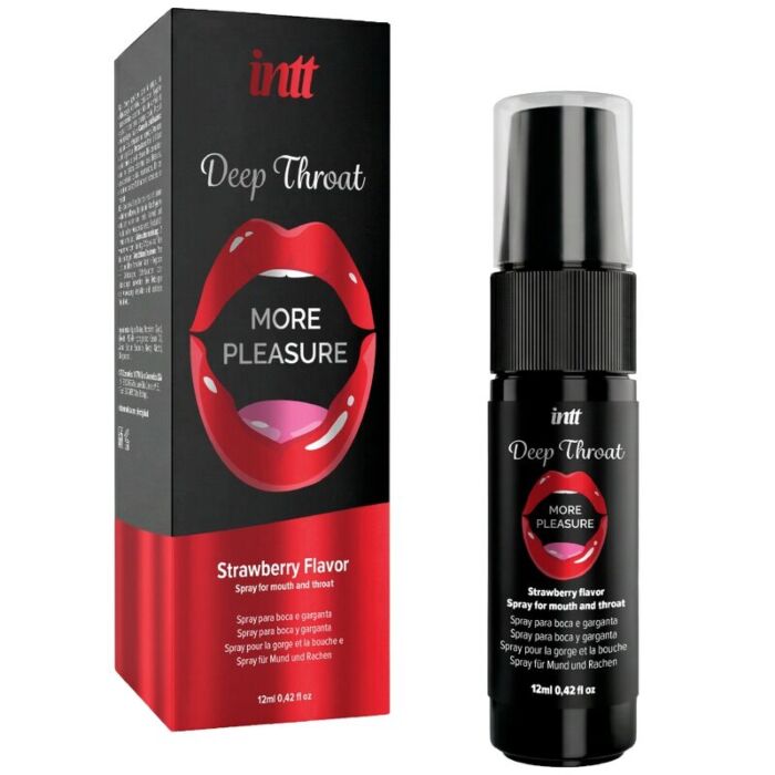 Orale Spray INTT Deep Throat met aardbeismaak en koud effect Orale Spray INTT Deep Throat met aardbeismaak en koud effect