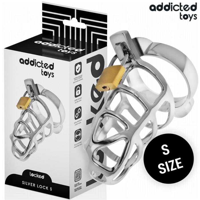 Jaula voor de penis Addicted Toys Silver Lock S