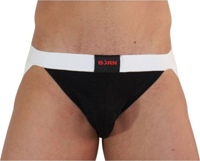 Jockstrap BURN 004 Zwart/ Wit XL - Sensueel Design Jockstrap BURN 004 Zwart/ Wit XL - Sensueel Design