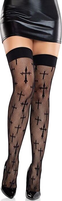 Medias Leg Avenue Worship Me Zwart Sexy Design