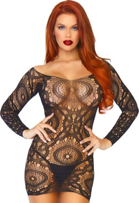 Mini Jurk Leg Avenue met Gehaakt Kant