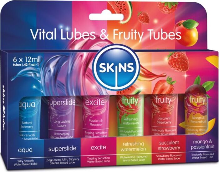 Lubricant SKINS Vital & Fruity Kit - 6 Sensations