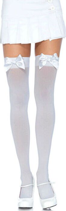 Kniekousen Leg Avenue met strikdetail en nylon