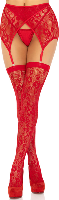 Medias Leg Avenue Rood Met Liguero Sensueel Medias Leg Avenue Rood Met Liguero Sensueel