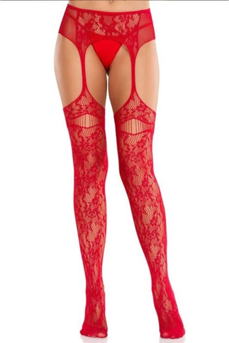 Medias Leg Avenue Rood Met Liguur Elegant
