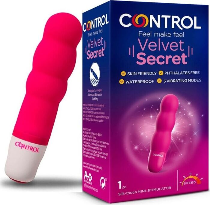 Mini vibrator CONTROL Velvet Secret met drie bollen