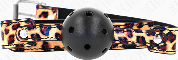 Mordaza KINK 4.5 cm Leopardo - Comfort en BDSM