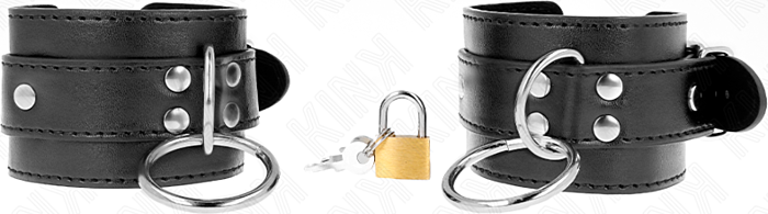 BDSM Muñekers KINK Metaal Verstelbaar Zwart