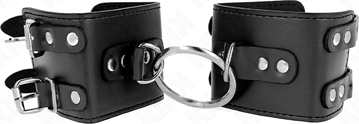 Mu wrist restraints KINK met spikes - zwart