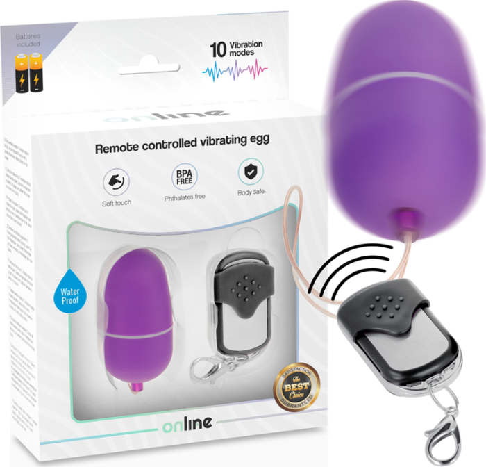 Online - vibrerend ei met afstandsbediening m paars