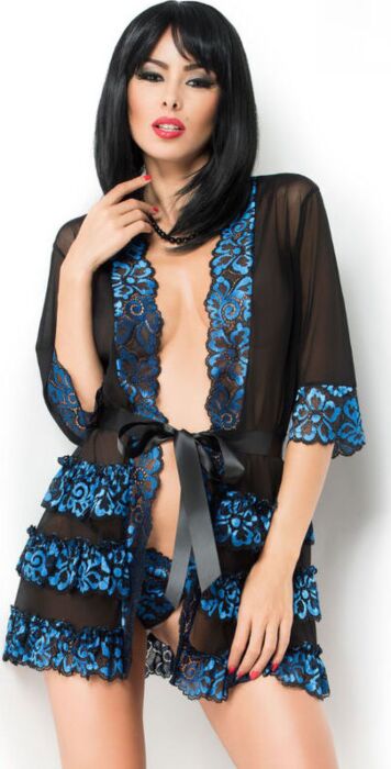 Pegnoir Chilirose CR 3837 Elegante en Zwart Pegnoir Chilirose CR 3837 Elegante en Zwart